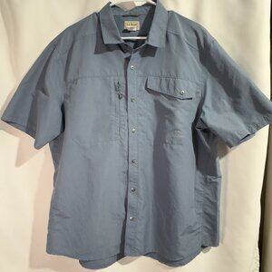 LL Bean Shirt Mens XL Blue Tropicwear Vented Fishing Hiking Outdoor 504180